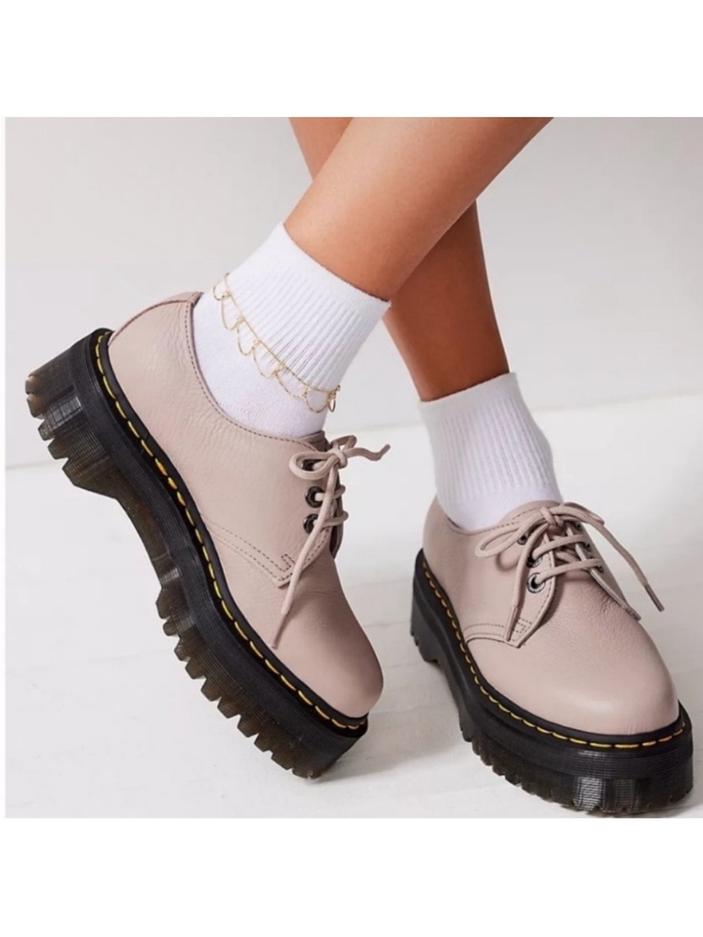 Dr. Martens || 1461 II‎ Pisa Leather Platform Quad Sole 3 Eye Vintage Taupe 41
